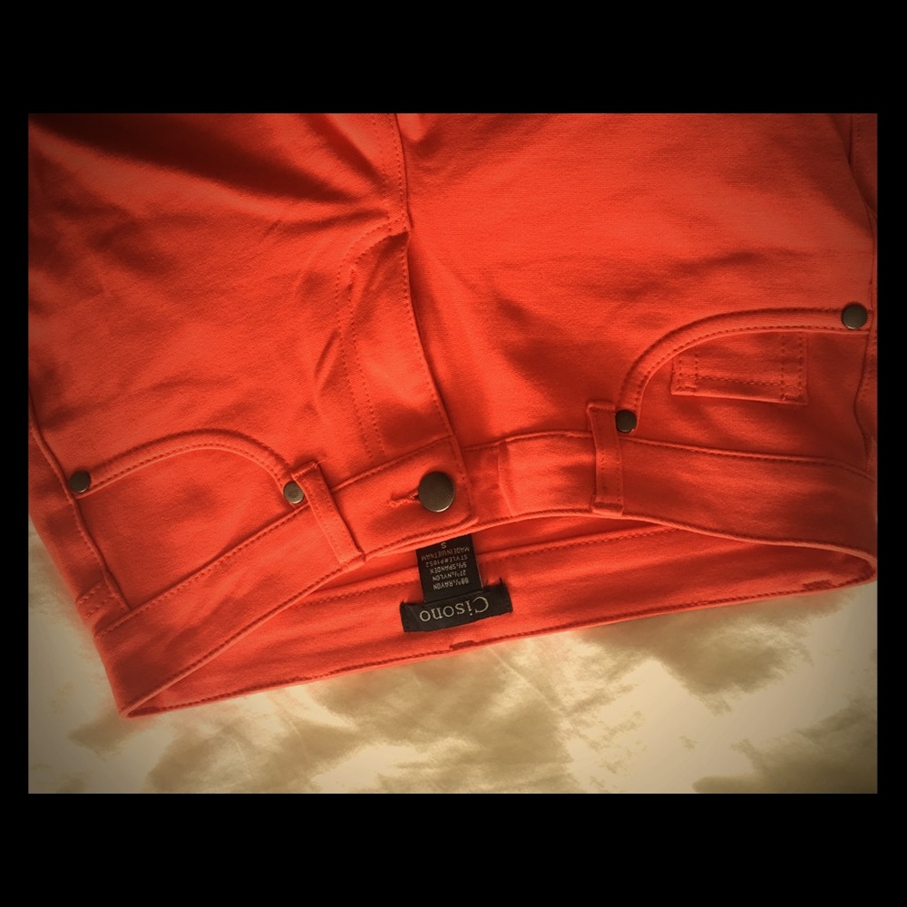 Bright Orange Skinny Stretch Jeans