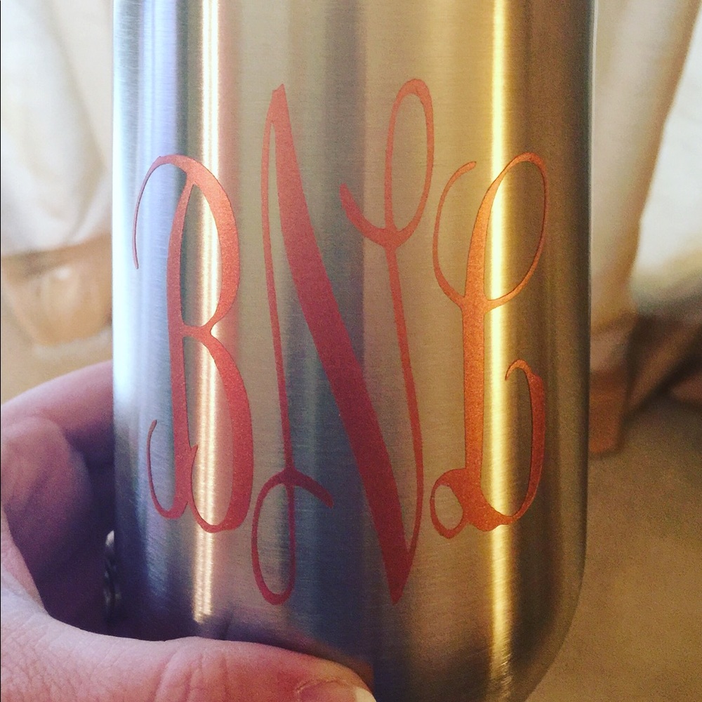 3 1/2" Rose Gold Vinyl Monogram Decal