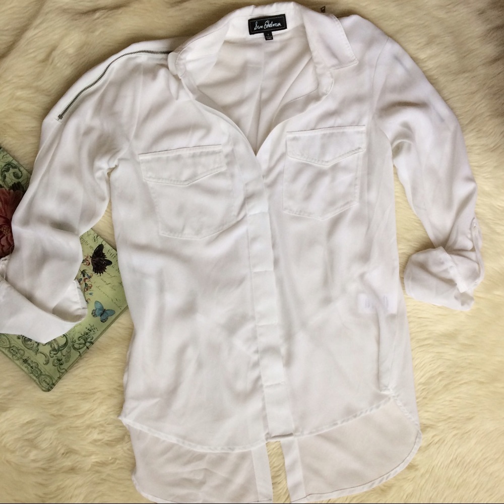⚡️Last chance ⚡️Sam Edelman Sheer Blouse Hi-Low