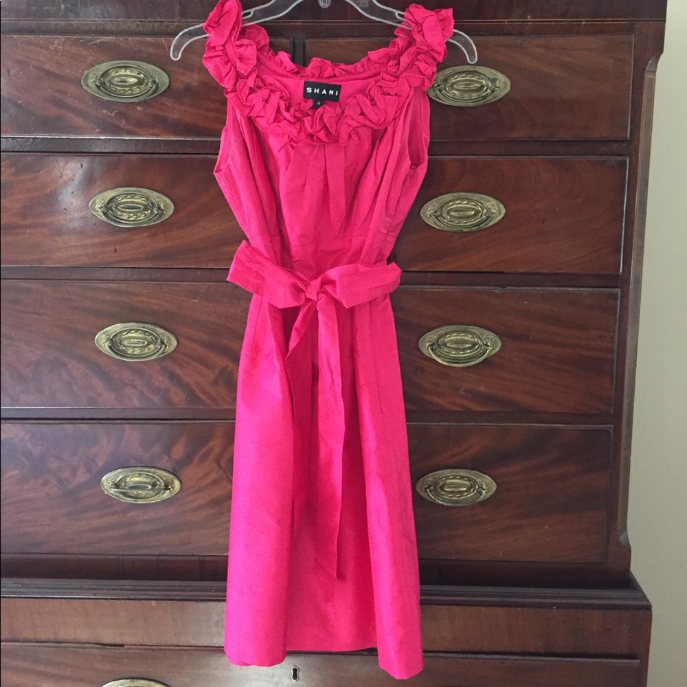 Pink silk cocktail dress