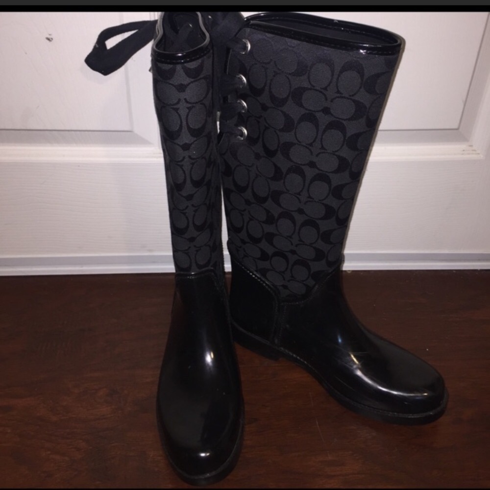 Black Coach Rainboots