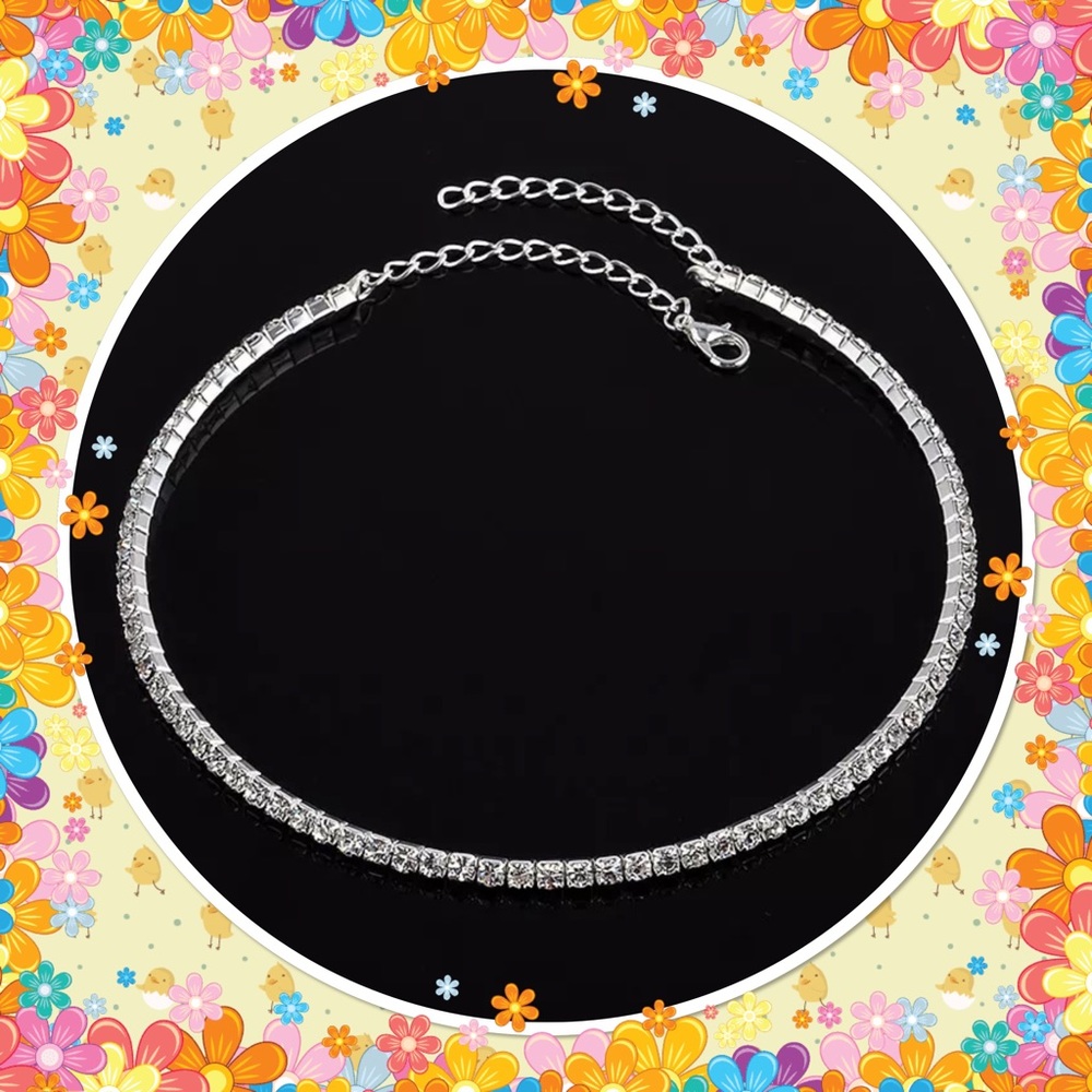 Charming crystal rhinestone collar choker necklace - Picture 2 of 3