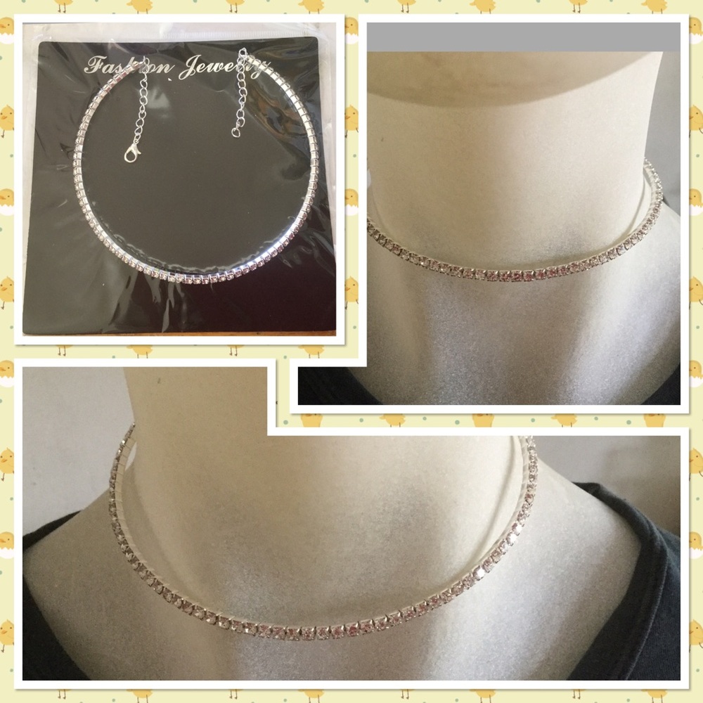 Charming crystal rhinestone collar choker necklace - Picture 3 of 3