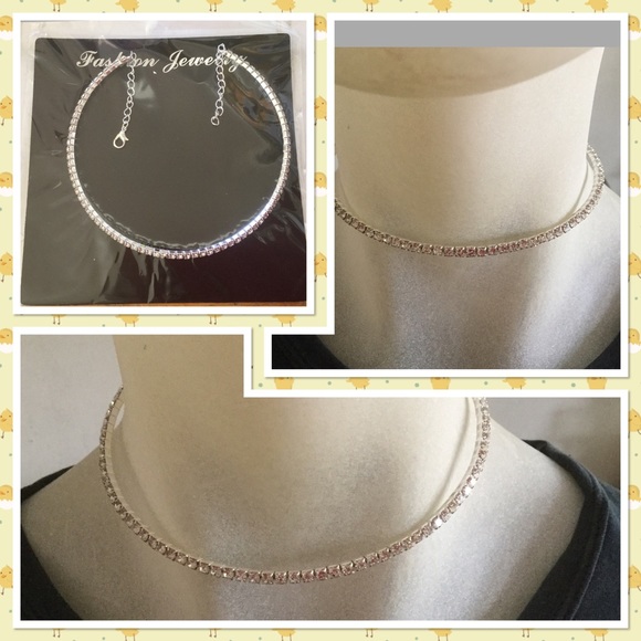 Charming crystal rhinestone collar choker necklace - Picture 3 of 3