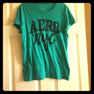 Aeropostale NYC Aqua Short Sleeve T-Shirt