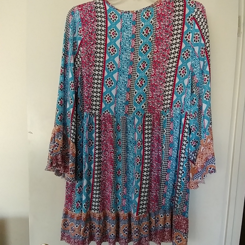 ππBOHO PAISLEY PRINT DRESS TUNIC SIZE 2X - Picture 5 of 8