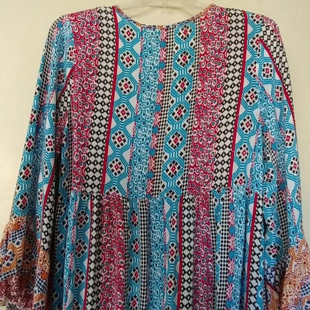 ππBOHO PAISLEY PRINT DRESS TUNIC SIZE 2X - Picture 6 of 8
