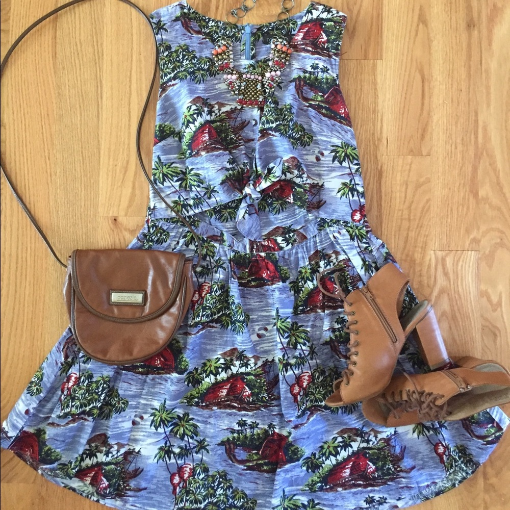 TopShop Palm Tree Cutout Dress