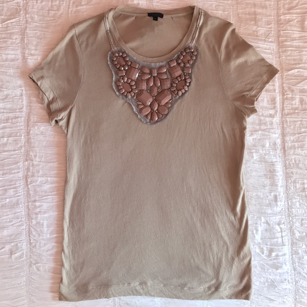 FINAL MARKDOWN!  J. Crew tee with necklace detail