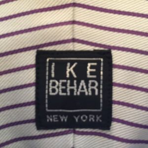 Ike Behar Men's shirt.  Gray/eggplant pinstripe