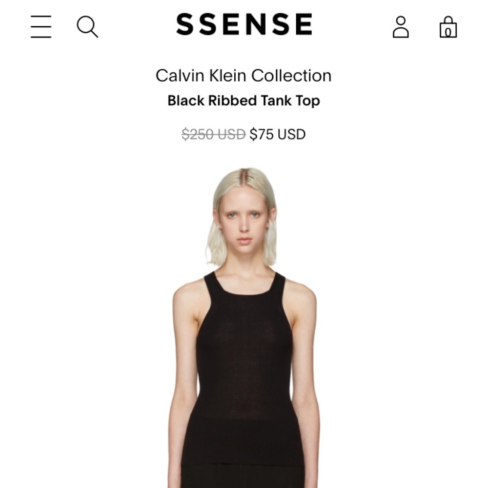 Calvin Klein black rib off tank