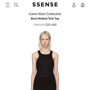 Calvin Klein black rib off tank