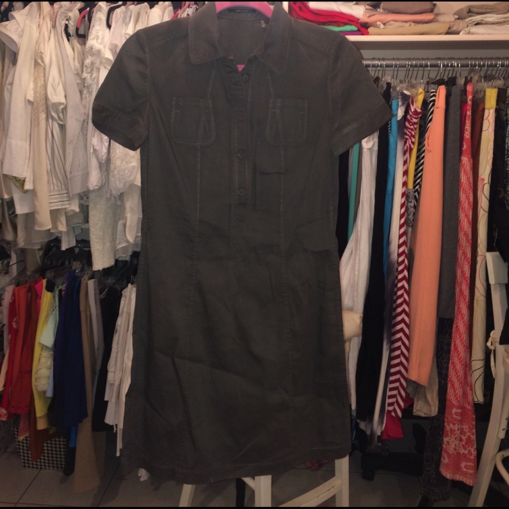 Elle Tahari military green dress