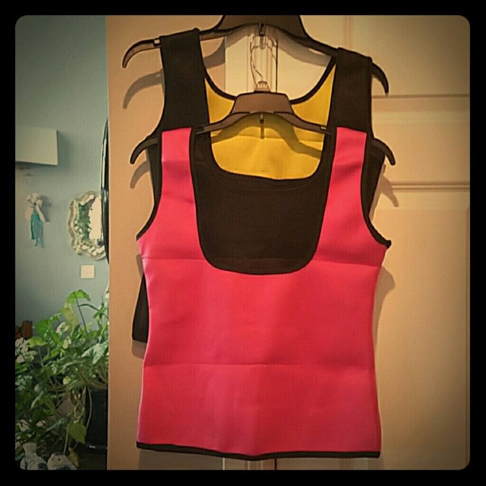 Neoprene Slimming wear tank tops black n green