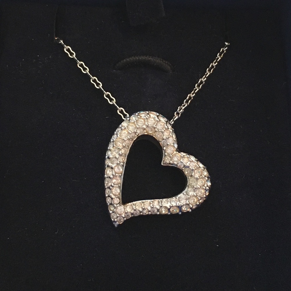 Swarovski Crystal Heart Silver Pendant Necklace