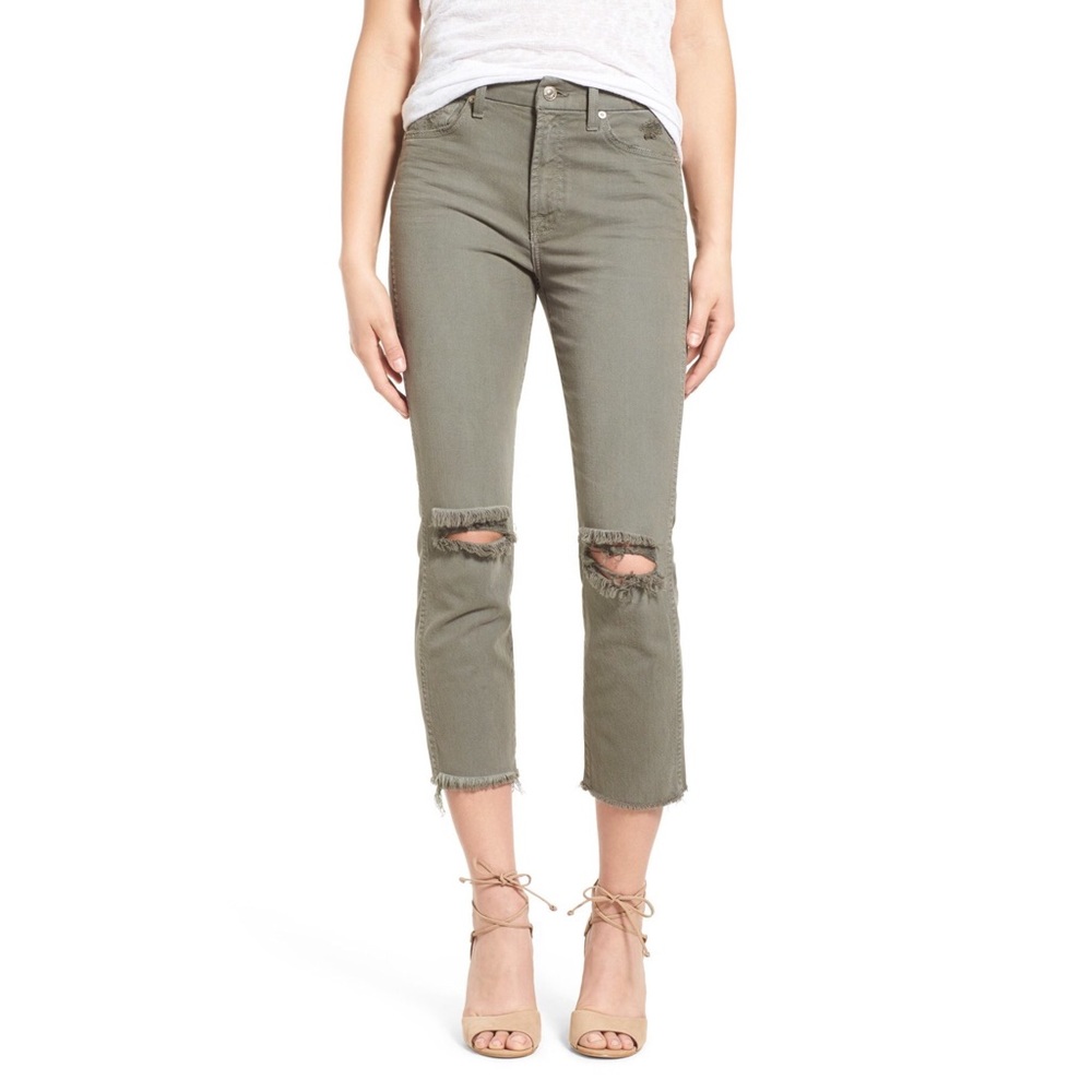 NWT 7 for all mankind raw hem jeans