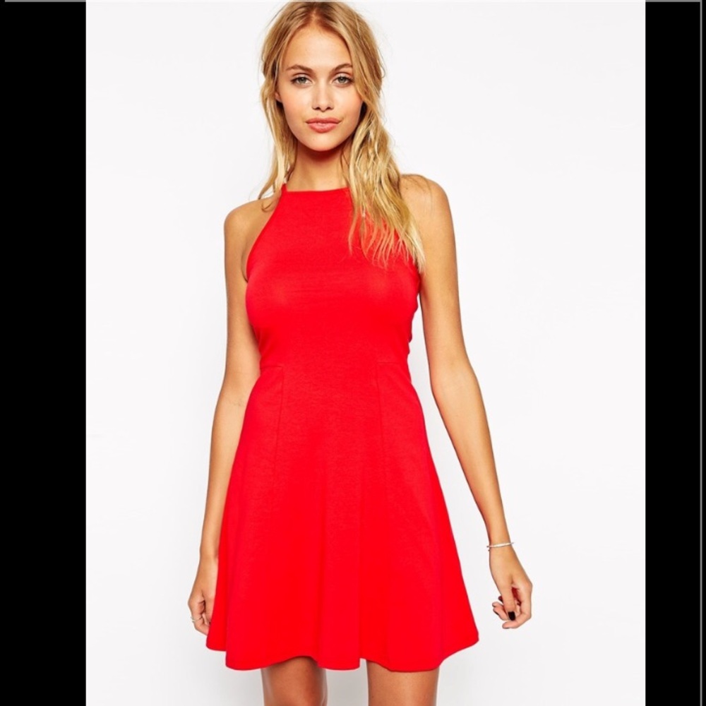 😍 Red A-Line Skater Dress -- ASOS