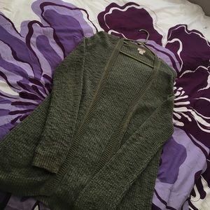 Long olive green cardigan