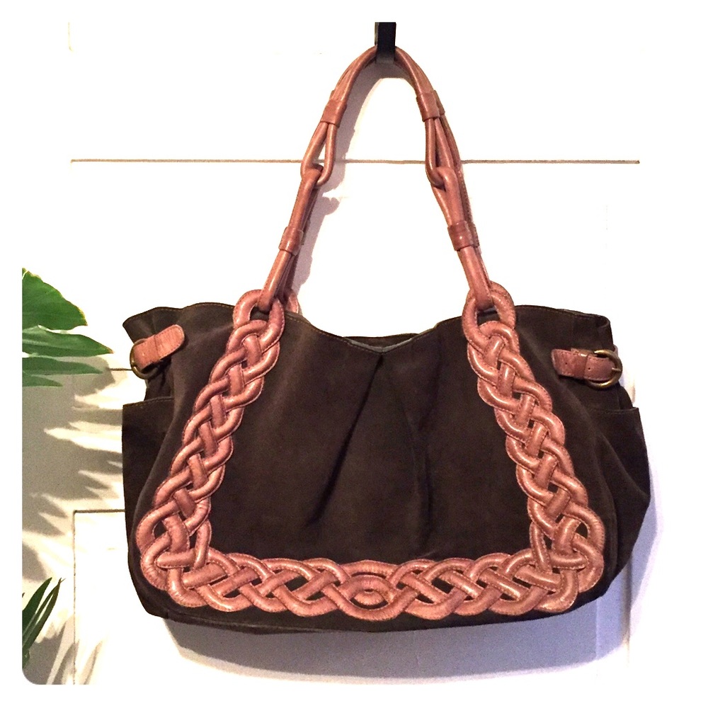 Ipa-Nima green suede shoulder bag