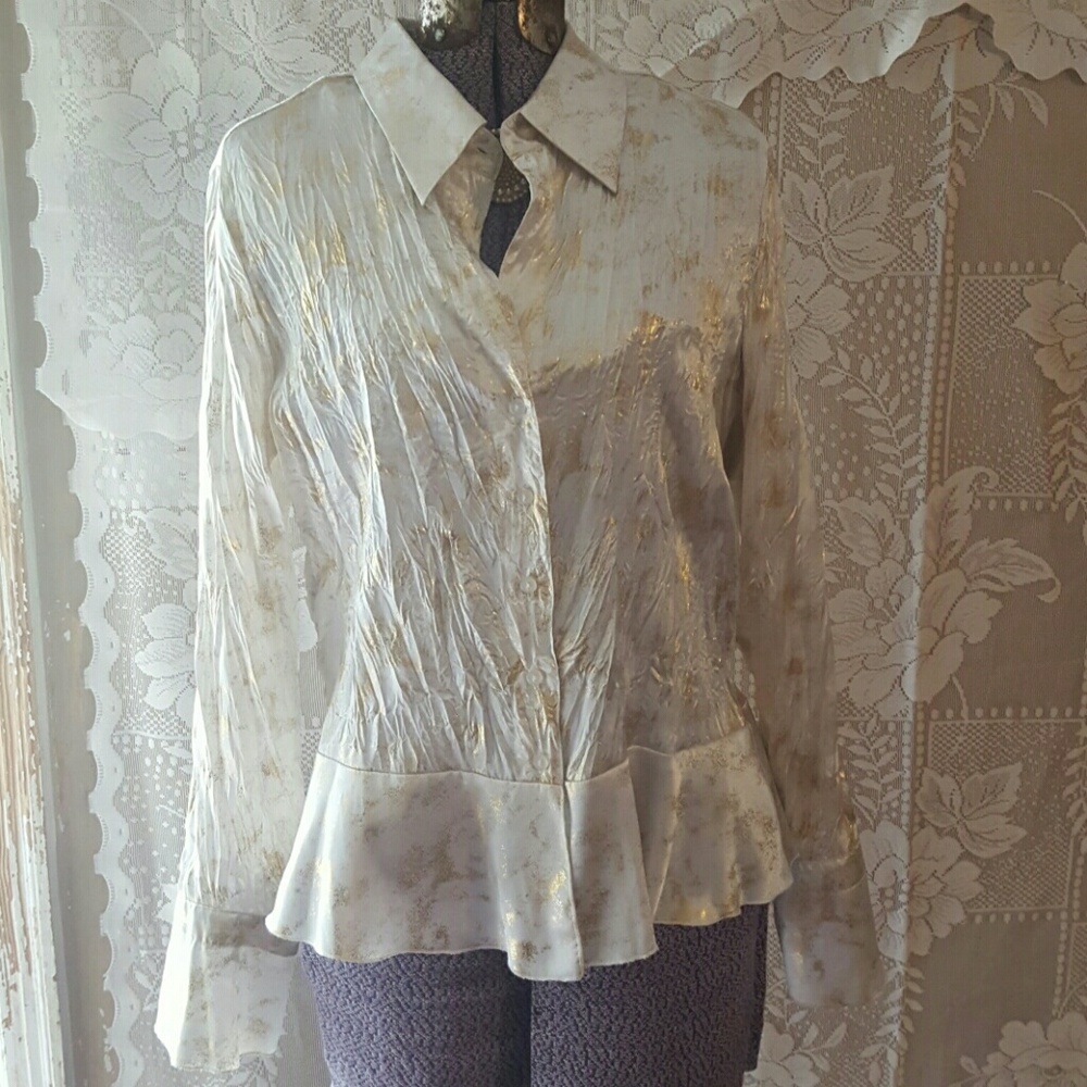 Stunning peplum button up by Allison Taylor size M