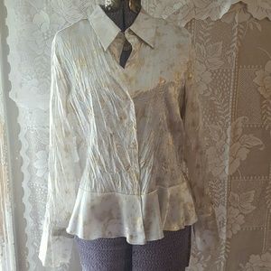 Stunning peplum button up by Allison Taylor size M