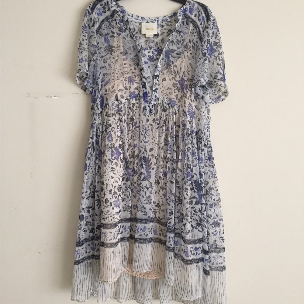 Anthropologie Maeve Morning Glory Dress w/ Slip.