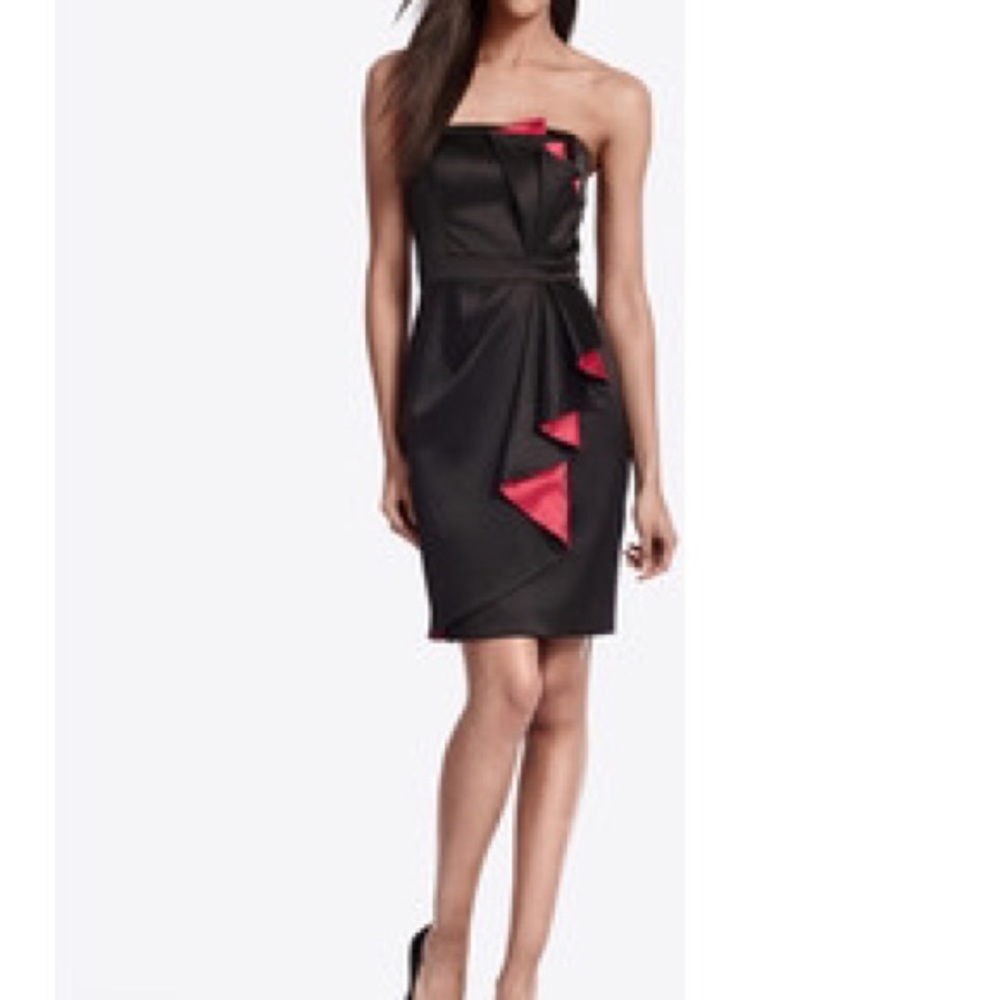 WHBM strapless black/pink dress