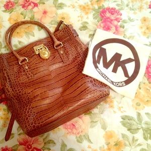 Michael Kors Dillon Croc Handbag