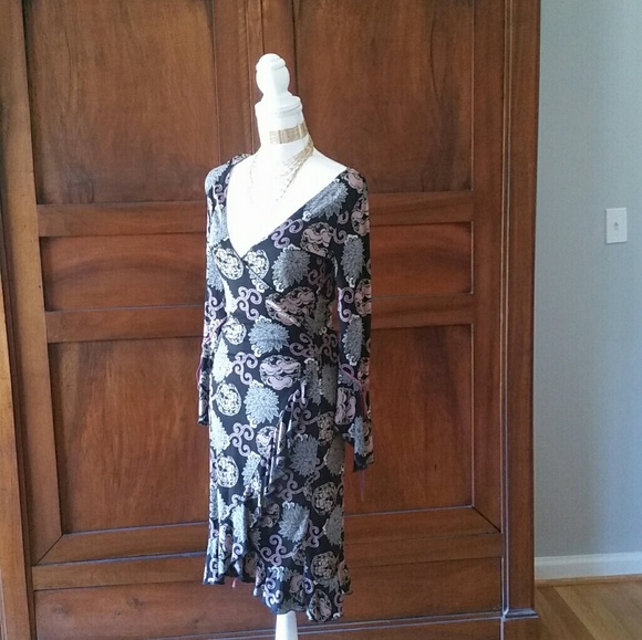 Abs Allen Schwartz pink and black dress size P - Picture 4 of 4