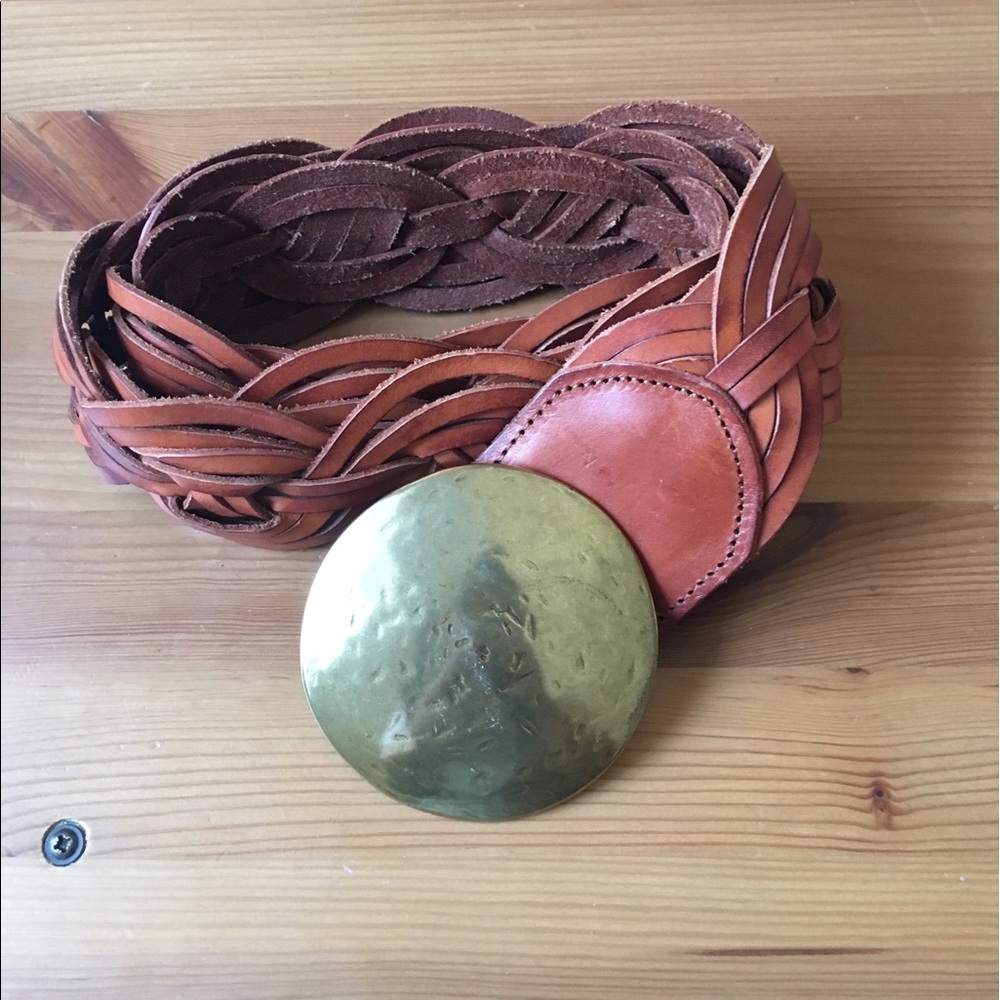 Anthropologie braided leather belt