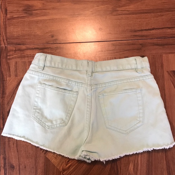 Mint green shorts silver studded denim shorts - Picture 4 of 5