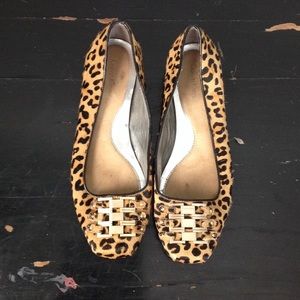 Calvin Klein cheetah print mohair flats