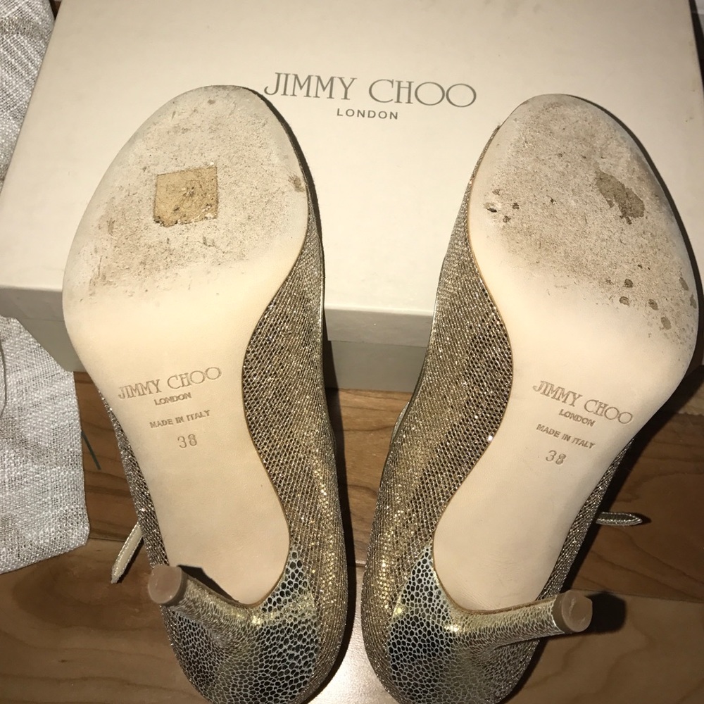 Sparkling Gold Jimmy Choo Stilettos - Picture 3 of 5