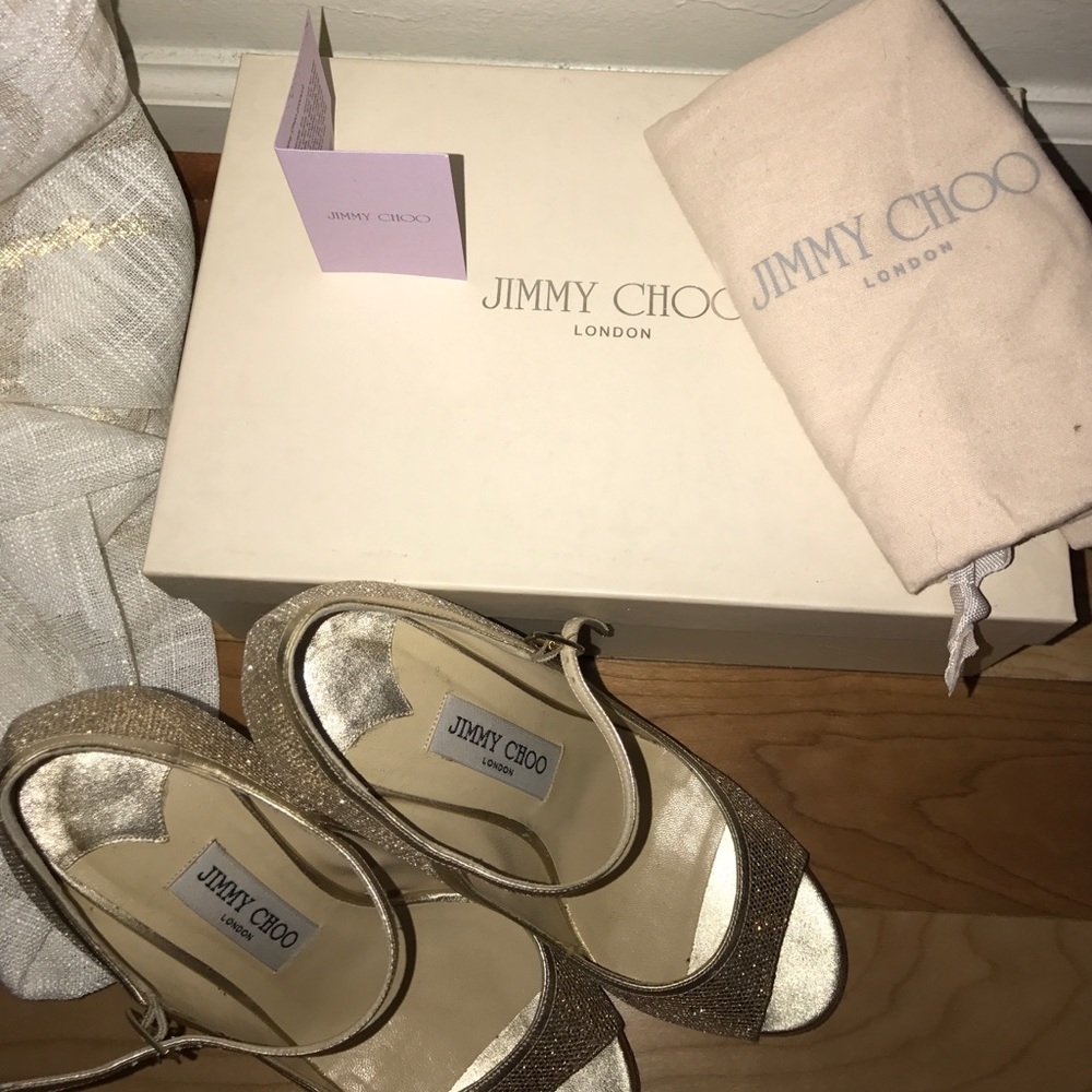 Sparkling Gold Jimmy Choo Stilettos - Picture 4 of 5