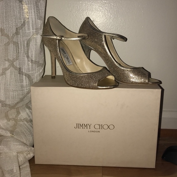 Jimmy Choo Shoes - Sparkling Gold Jimmy Choo Stilettos