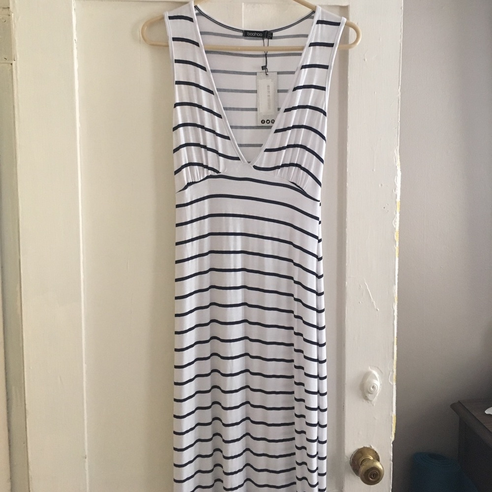 White Striped Maxi Dress