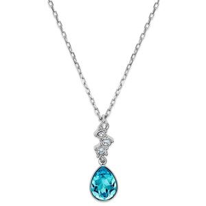 Swarovski Aqua Crystal Teardrop Pendant Necklace