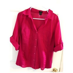 Ann Taylor Casual Roll-Cuff Button-Down Shirt