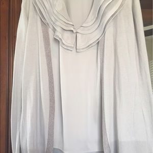 Beautiful blouse and sweater silver grey