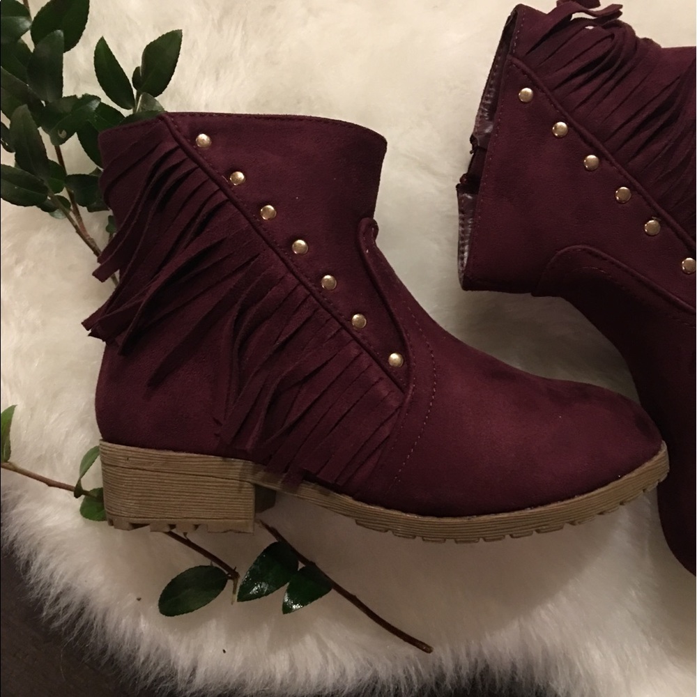 Suede Studded Ankle Boots