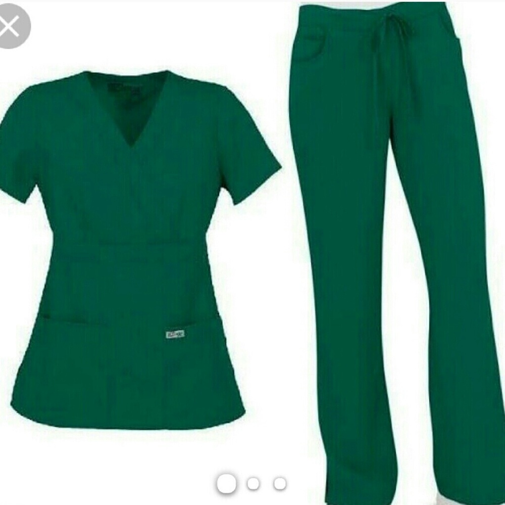 BUNDLE size small Grey Anatomy hunter green scrubs