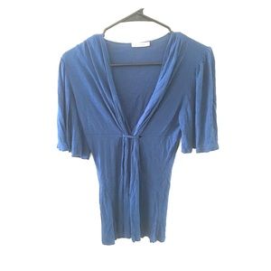 Low V cut Top in Royal Blue