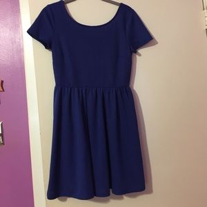 Blue dress with bow cut out in back