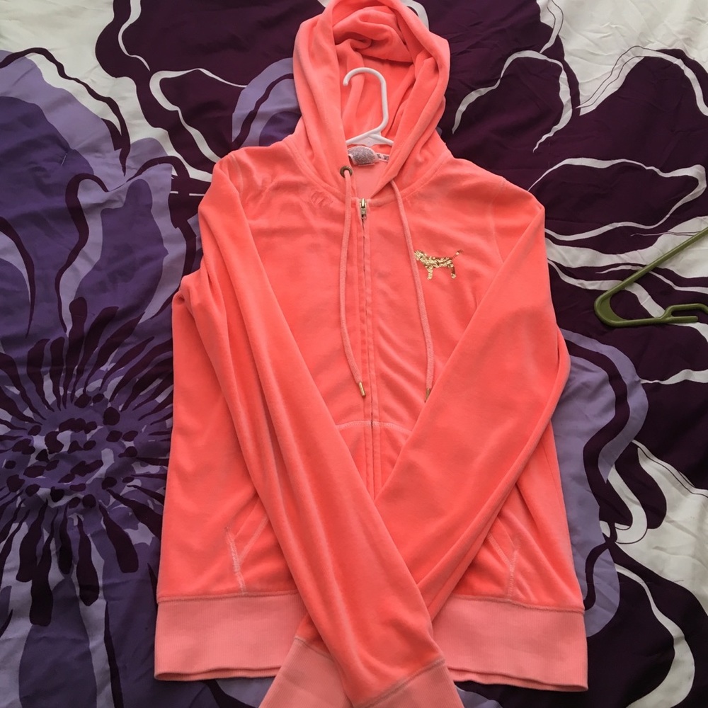 Coral "pink" jacket with gold sequins