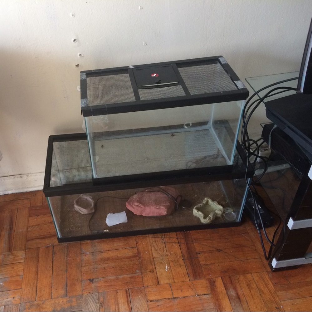 Two tanks a heating rock 2 water bowl