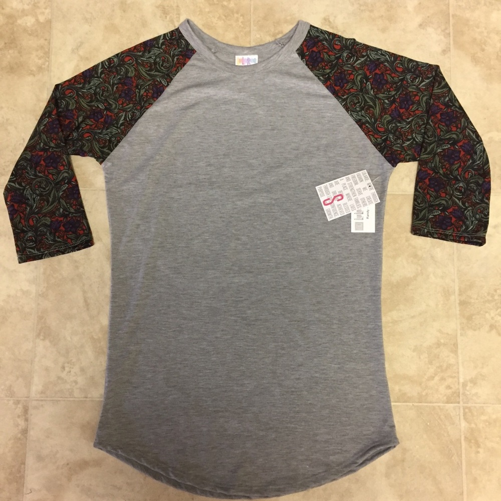 NWT Floral Sleeve Randy Tee - LuLaRoe