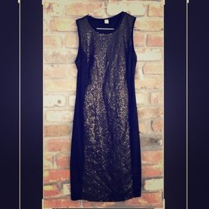 Black knee length dress with sequins