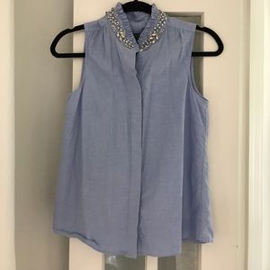 J Crew rhinestone collared shirt