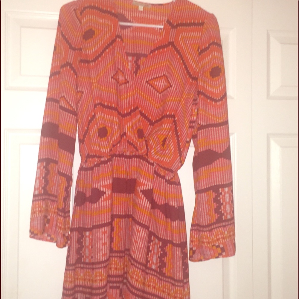 GB brand red patterned dress