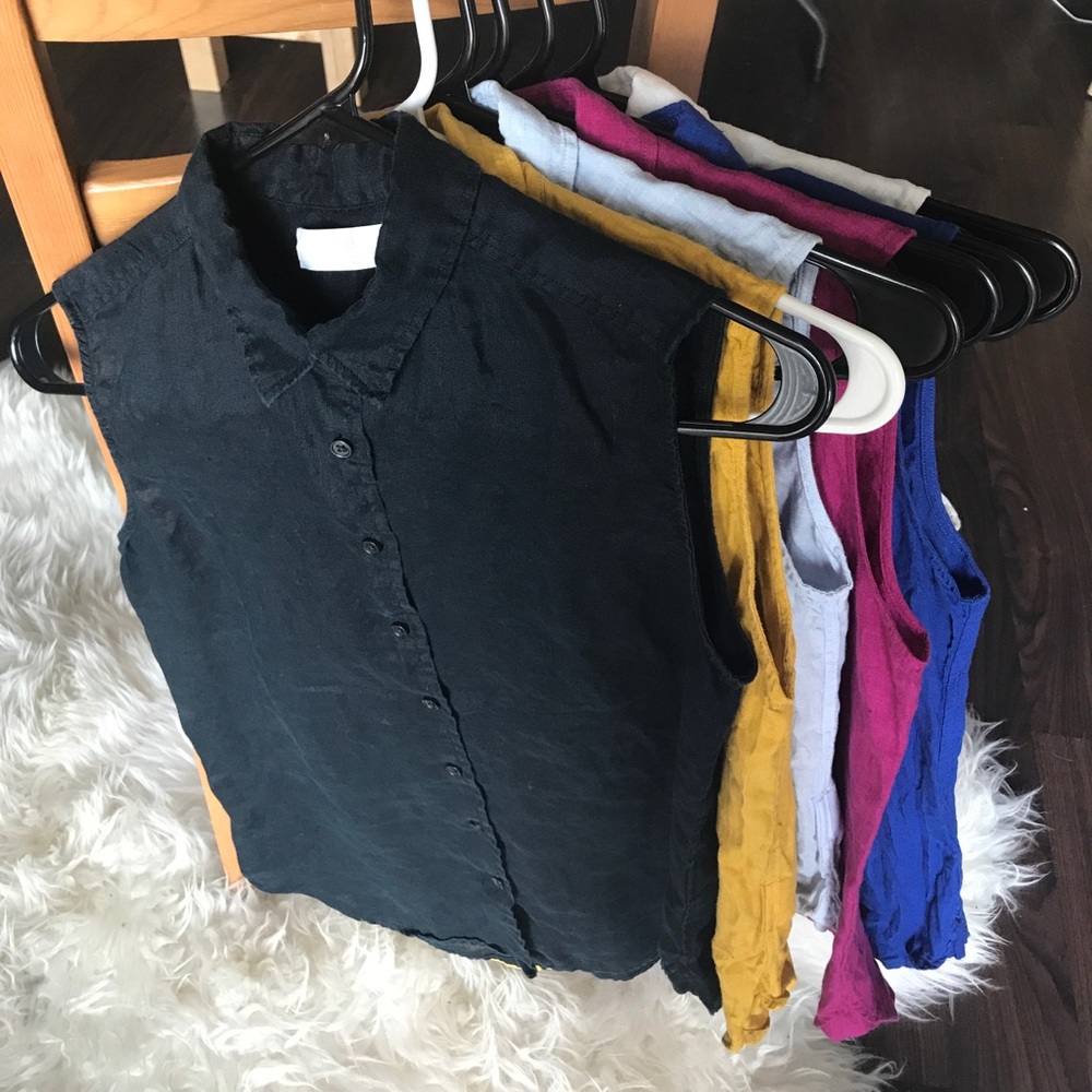Uniqlo linen sleeveless shirts (multiple colors)